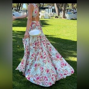 XS FLORAL LONG GOWN DRESS